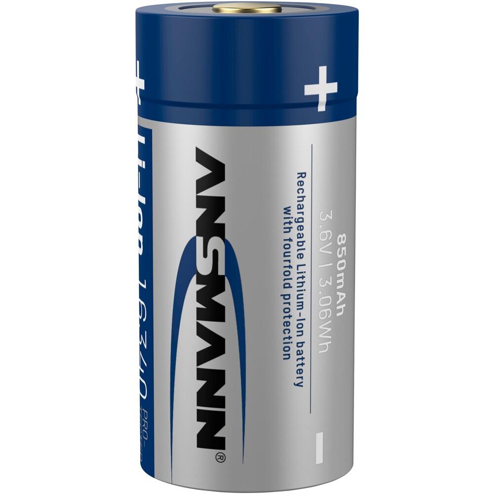 Akku Li-Ion 16340 850 mAh, Ansmann