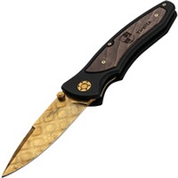 Klappmesser Tirpitz-Damast Gold, Böker
