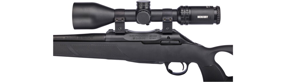 Komplettangebot Repetierbüchse Saphire Thumbhole mit Zielfernrohr Saphire 3-12x56i, Mercury hunting
