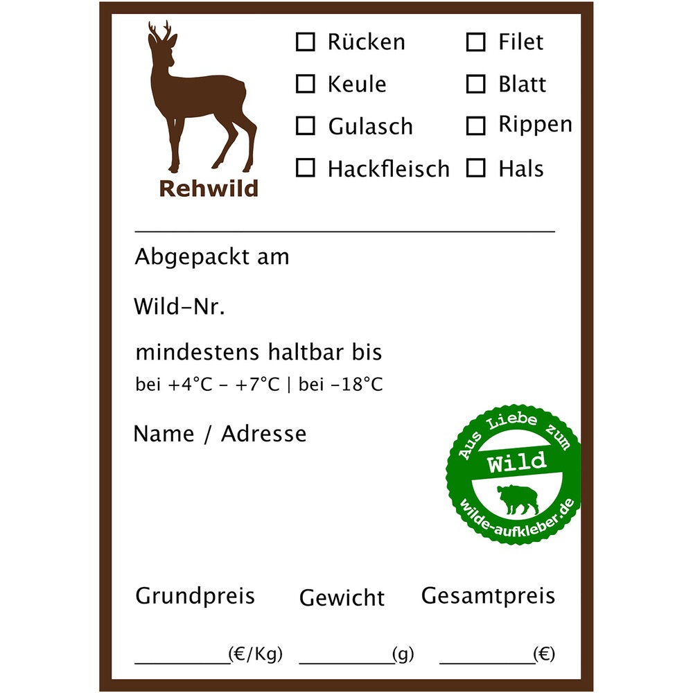 Wildbret-Aufkleber