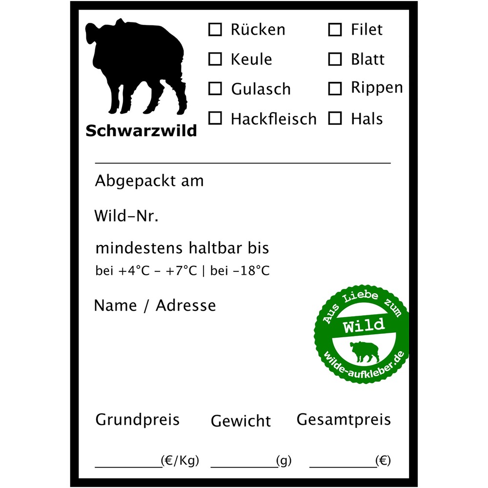 Wildbret-Aufkleber