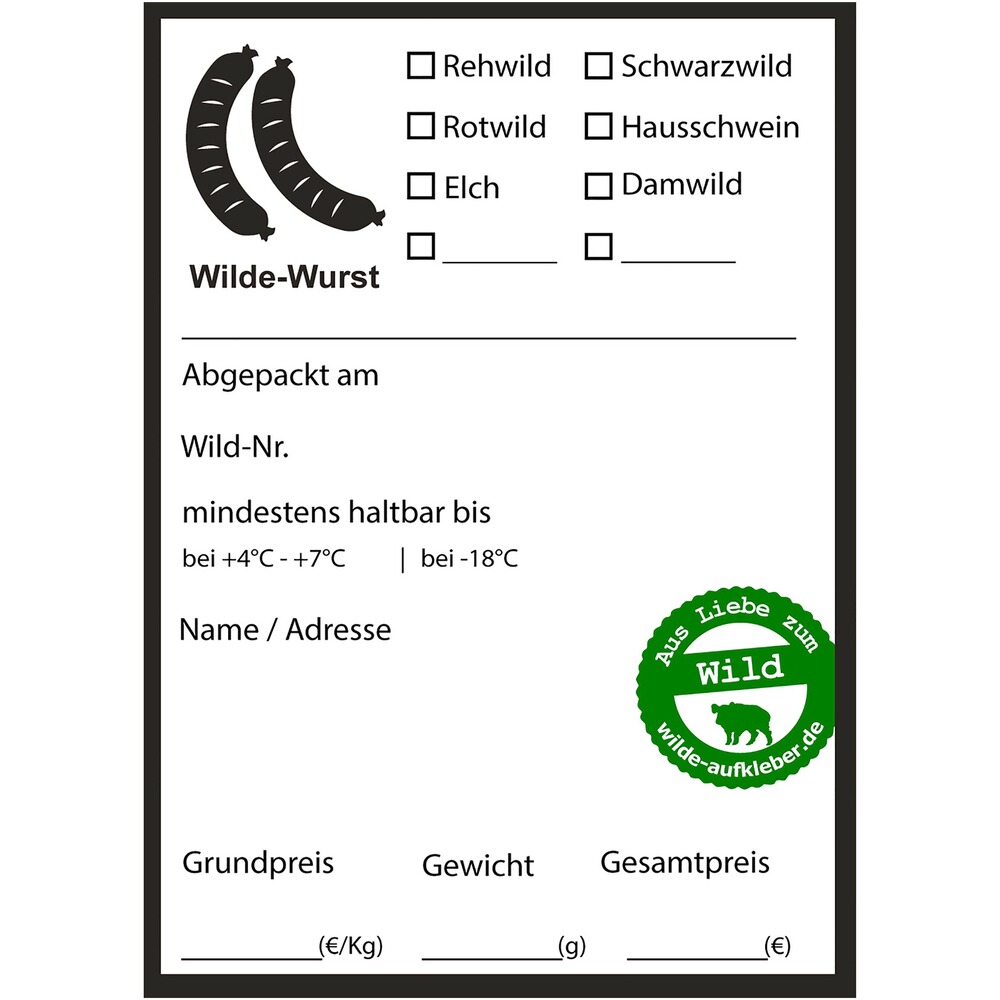 Wildbret-Aufkleber