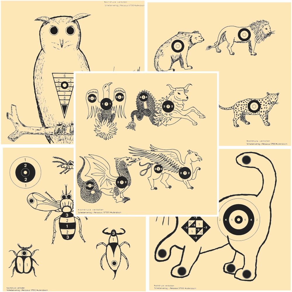 Schießscheibe Tiermotive – Set