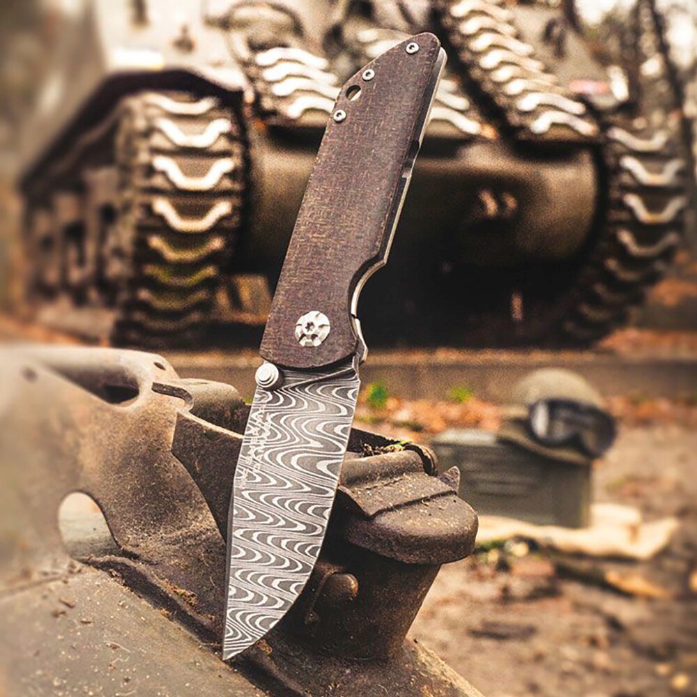 Pocket knife M4 Sherman Damascus, Böker