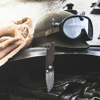 Pocket knife M4 Sherman Damascus, Böker