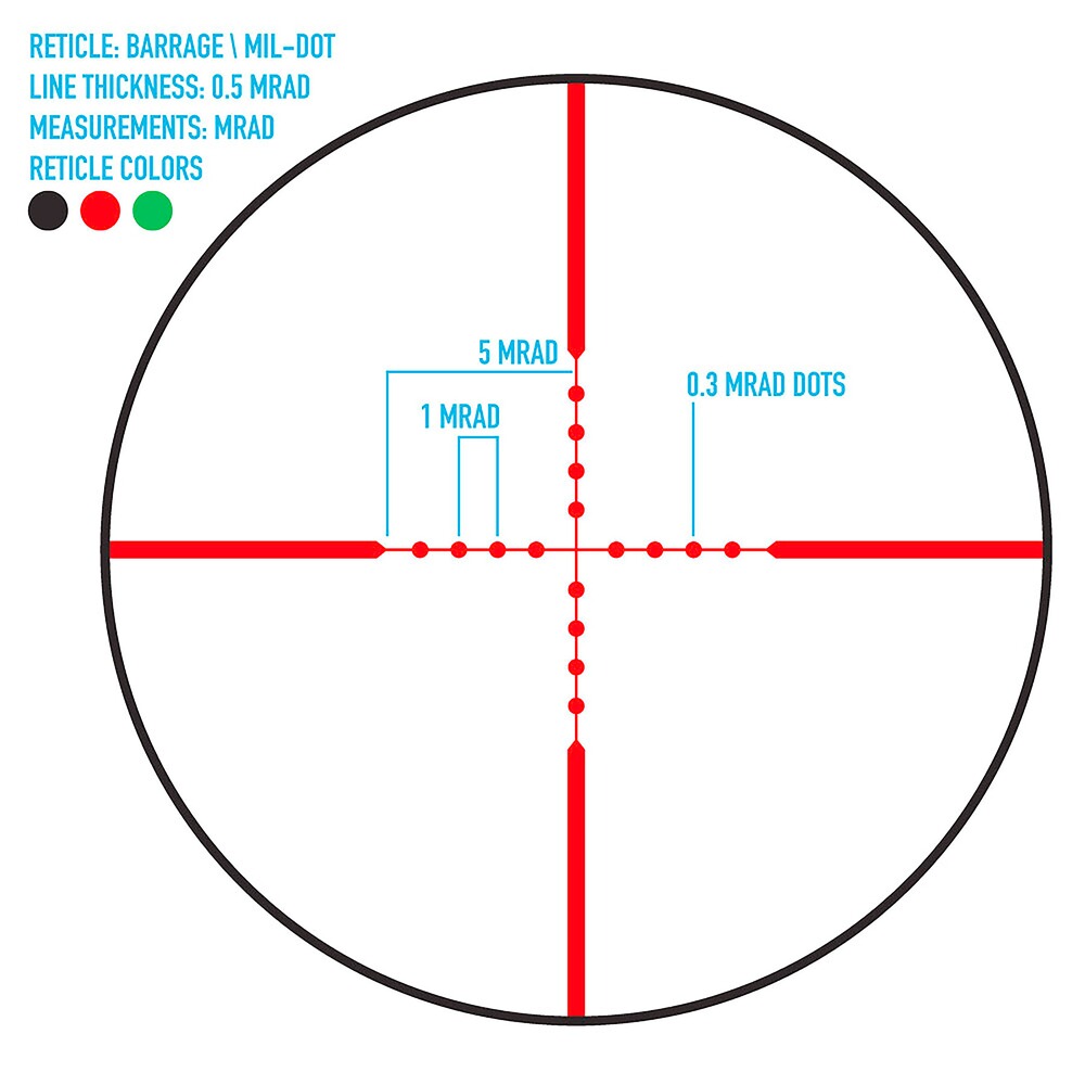 Barrage 2.5-10x40 rifle scope, Firefield