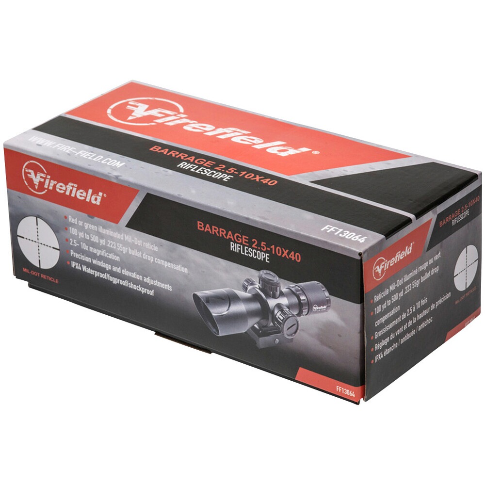 Barrage 2.5-10x40 rifle scope, Firefield