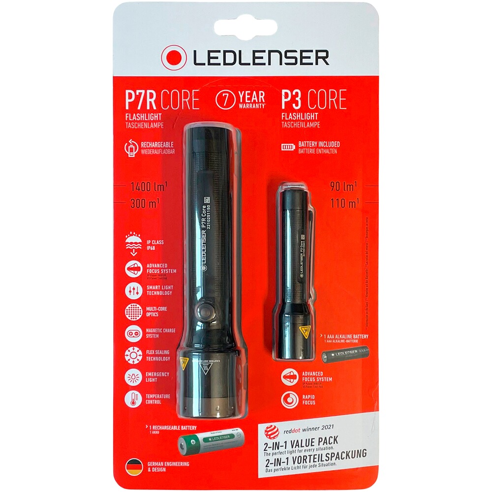 Taschenlampe P7R Core und P3 Core – Set, Ledlenser