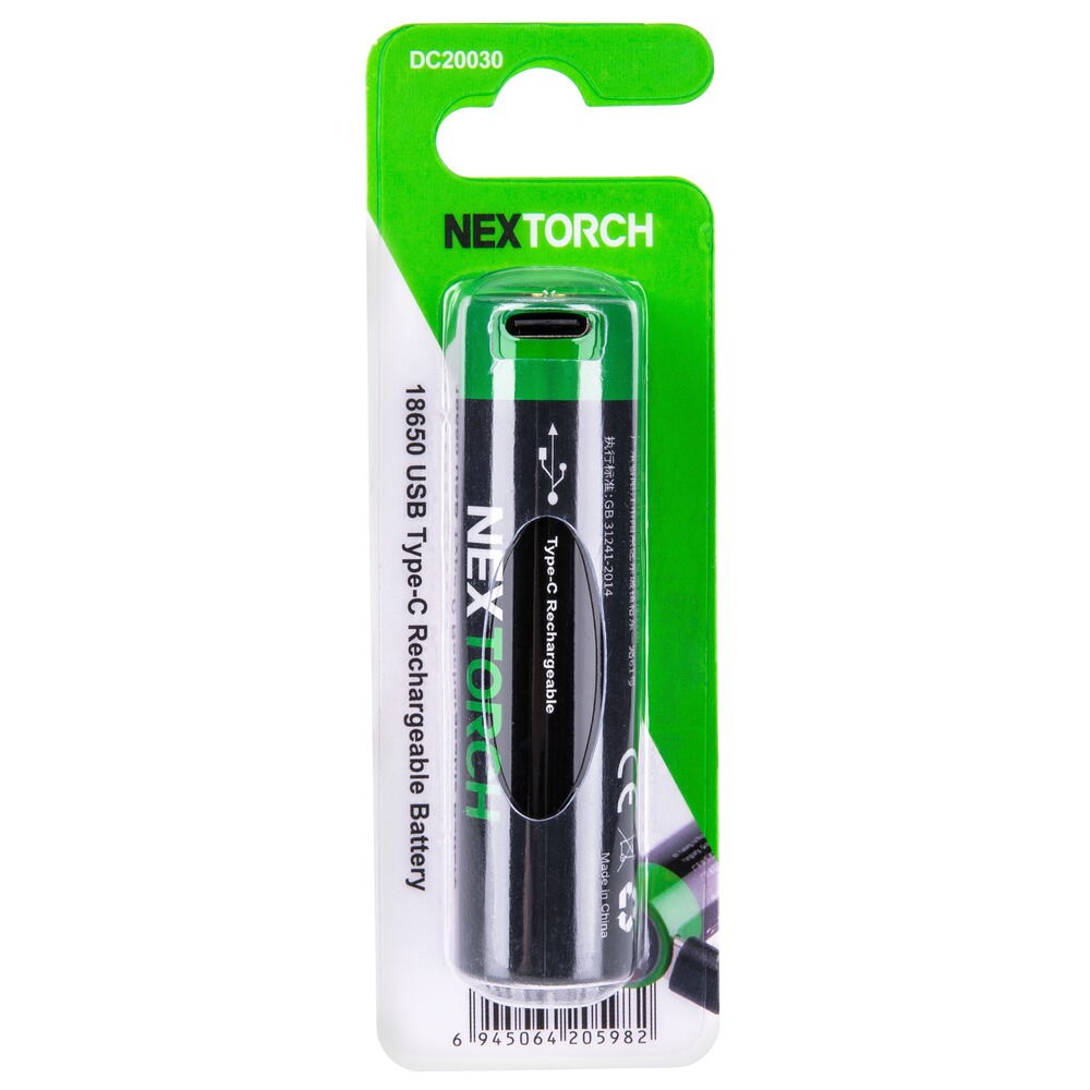 Akku 18650 mit USB-C, NEXTORCH