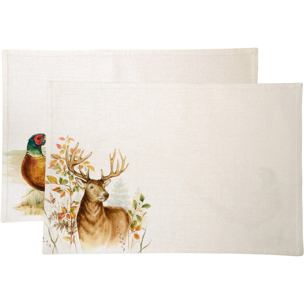 Wende-Tischset Hirsch/Fasan