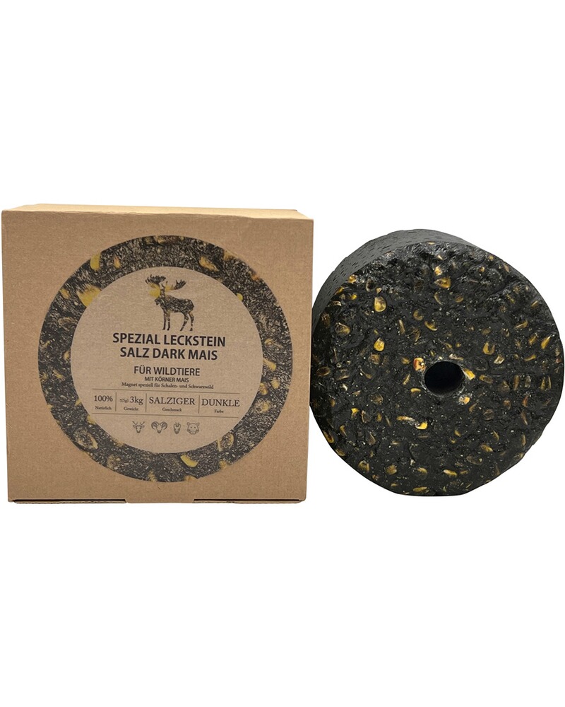Spezial Leckstein Salz Dark Mais