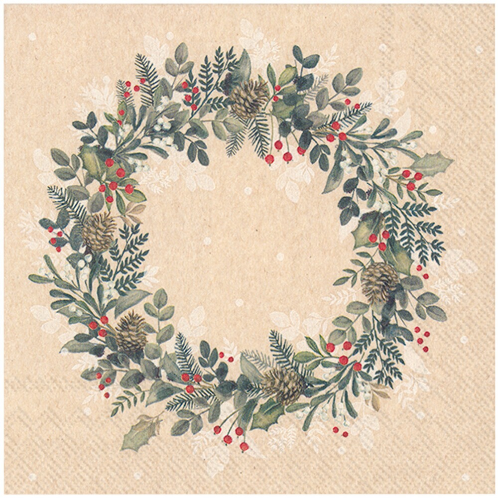 Servietten "Green Xmas Wreath"