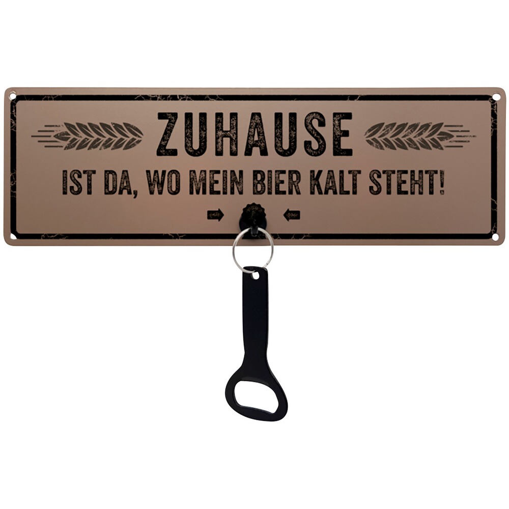 Dekoschild mit Flaschenöffner