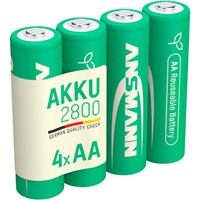 Akku Green-Pro Range AA Ni-MH 2800 – 4 Stück, Ansmann