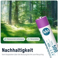 Akku Li-Ion Micro AAA Typ 500 – 4 Stück, Ansmann