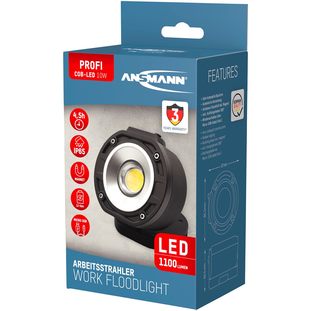 Set - FL1100R spotlight & mini booster, Ansmann