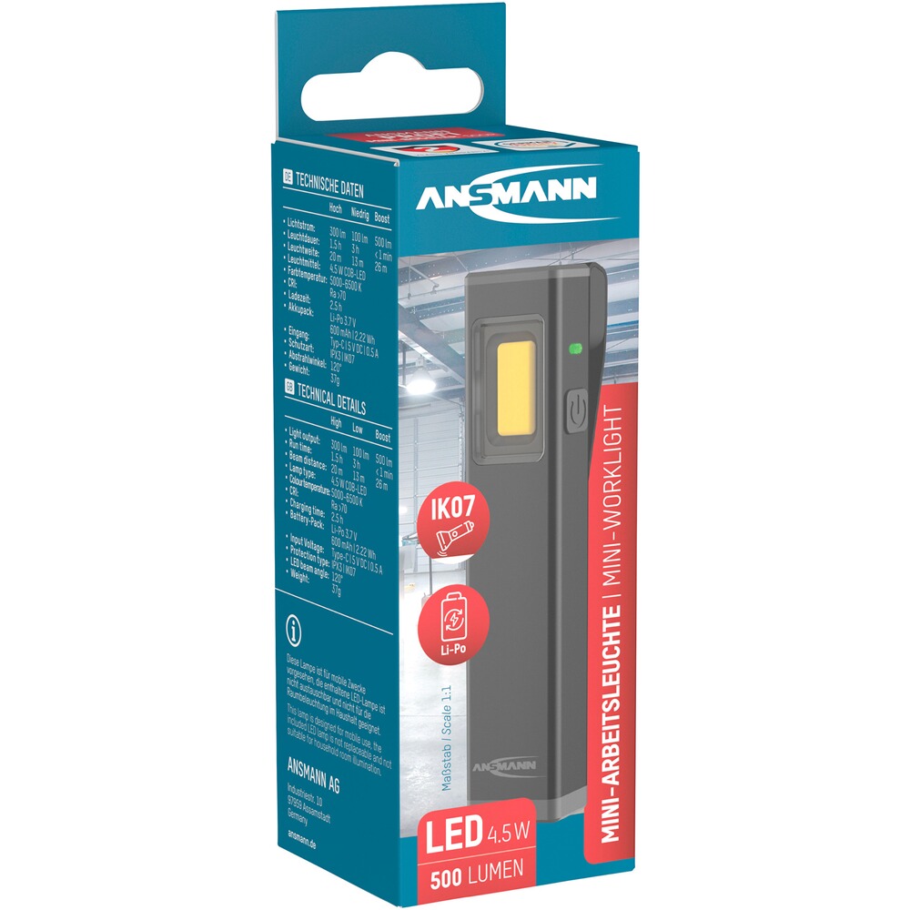 Set - FL1100R spotlight & mini booster, Ansmann