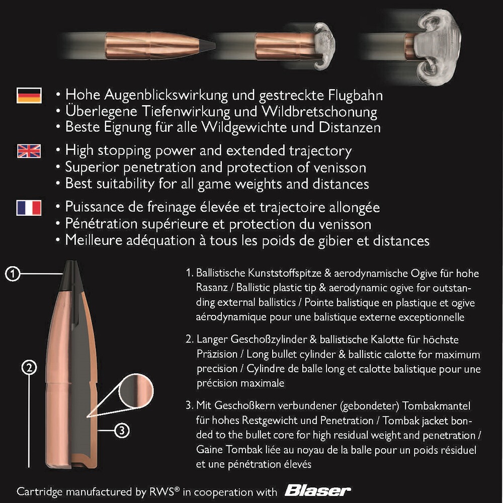 8x57 IS CDB 12,7g/196grs., Blaser