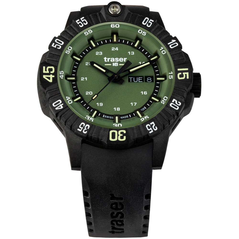 Armbanduhr P99Q Tactical Green Kautschukarmband, Traser