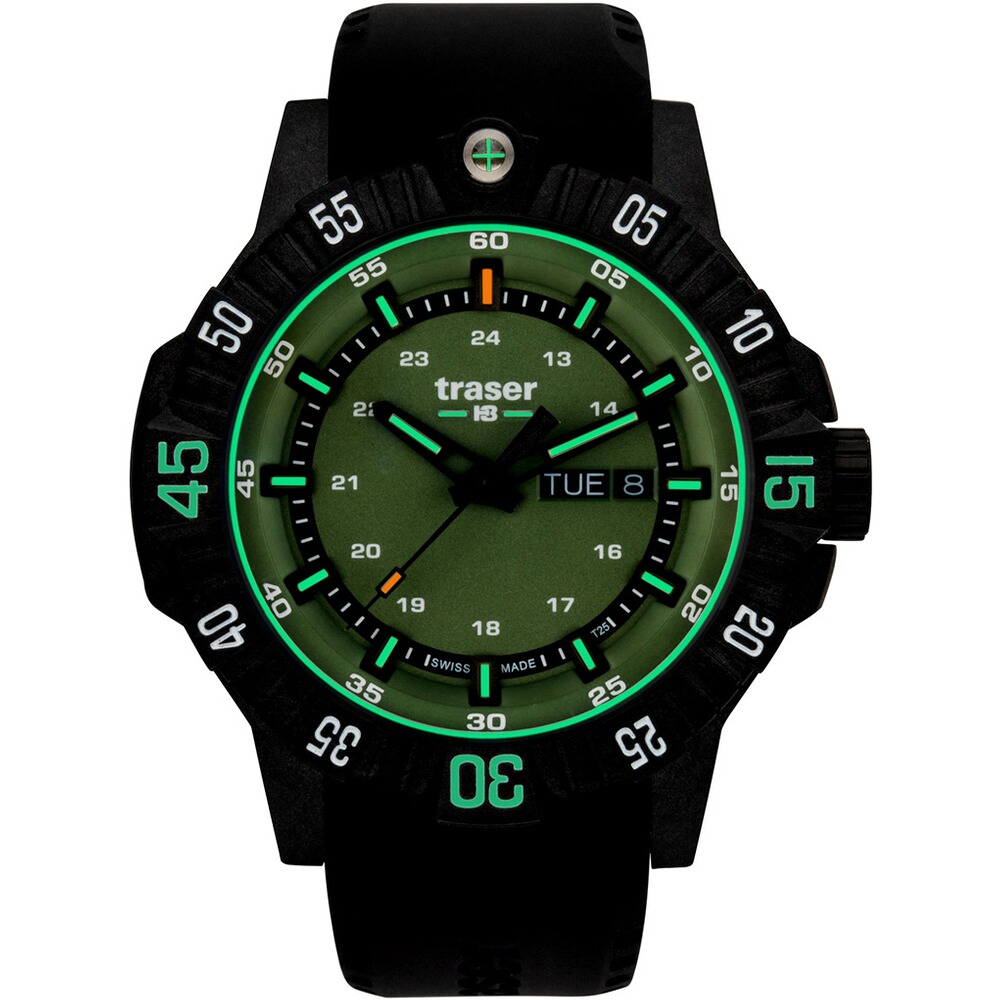 Armbanduhr P99Q Tactical Green Kautschukarmband, Traser