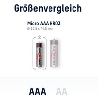 Piles alcalines Micro AAA 100 pièces, Ansmann