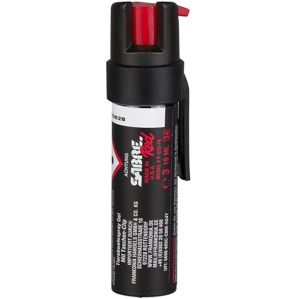 Abwehrspray Gel mit Clip, Sabre Red