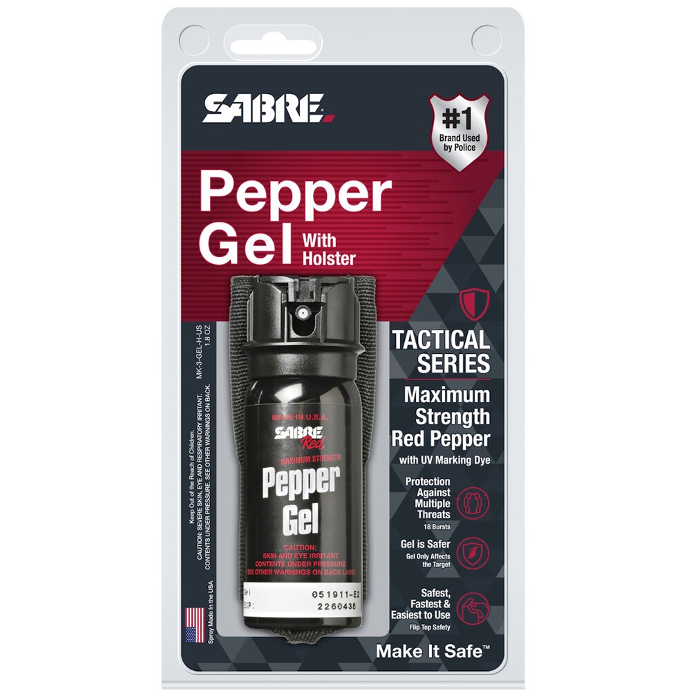 Abwehrspray Tactical Gel mit Holster, Sabre Red