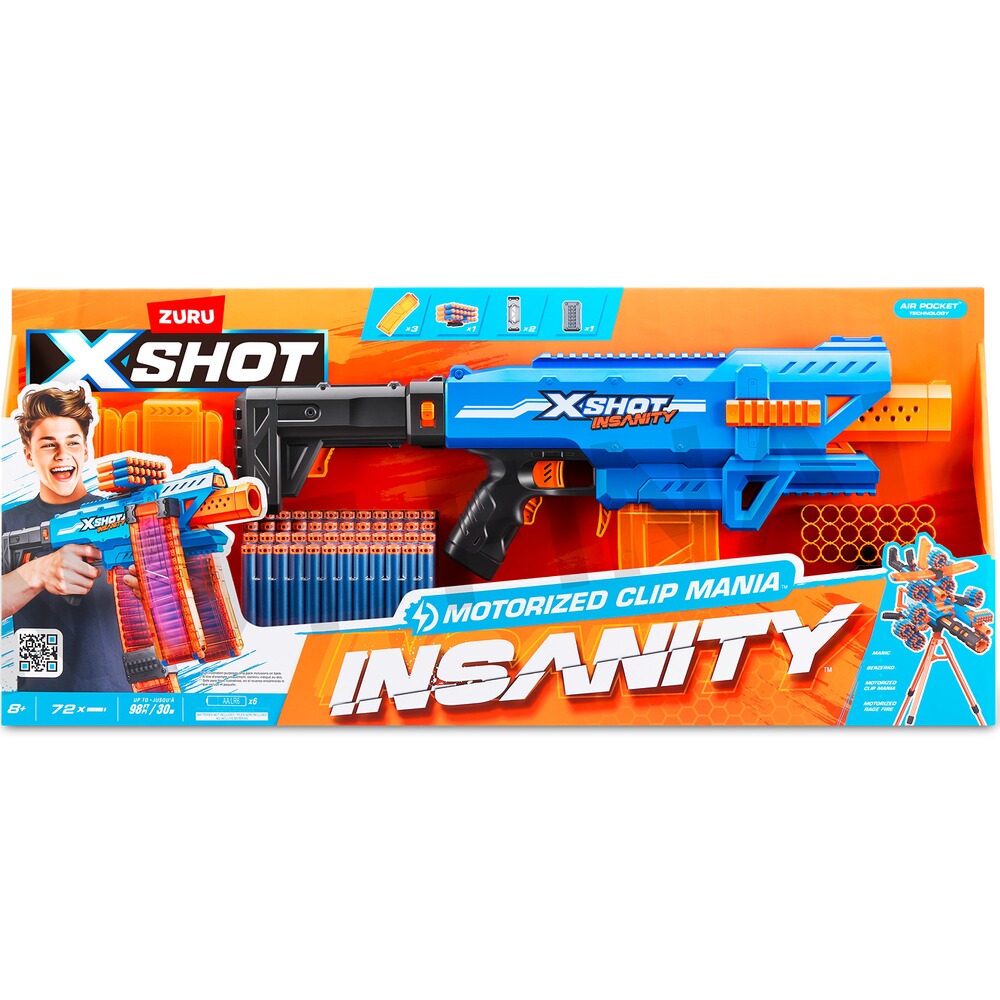 Dartblaster Insanity Clip Mania motorized, Zuru X-shot
