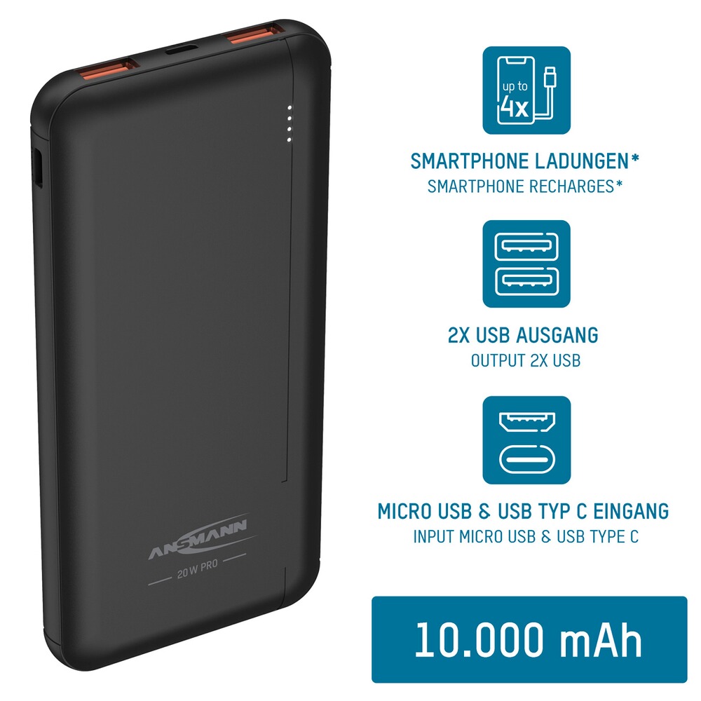Powerbank 10.000 mAh, Ansmann