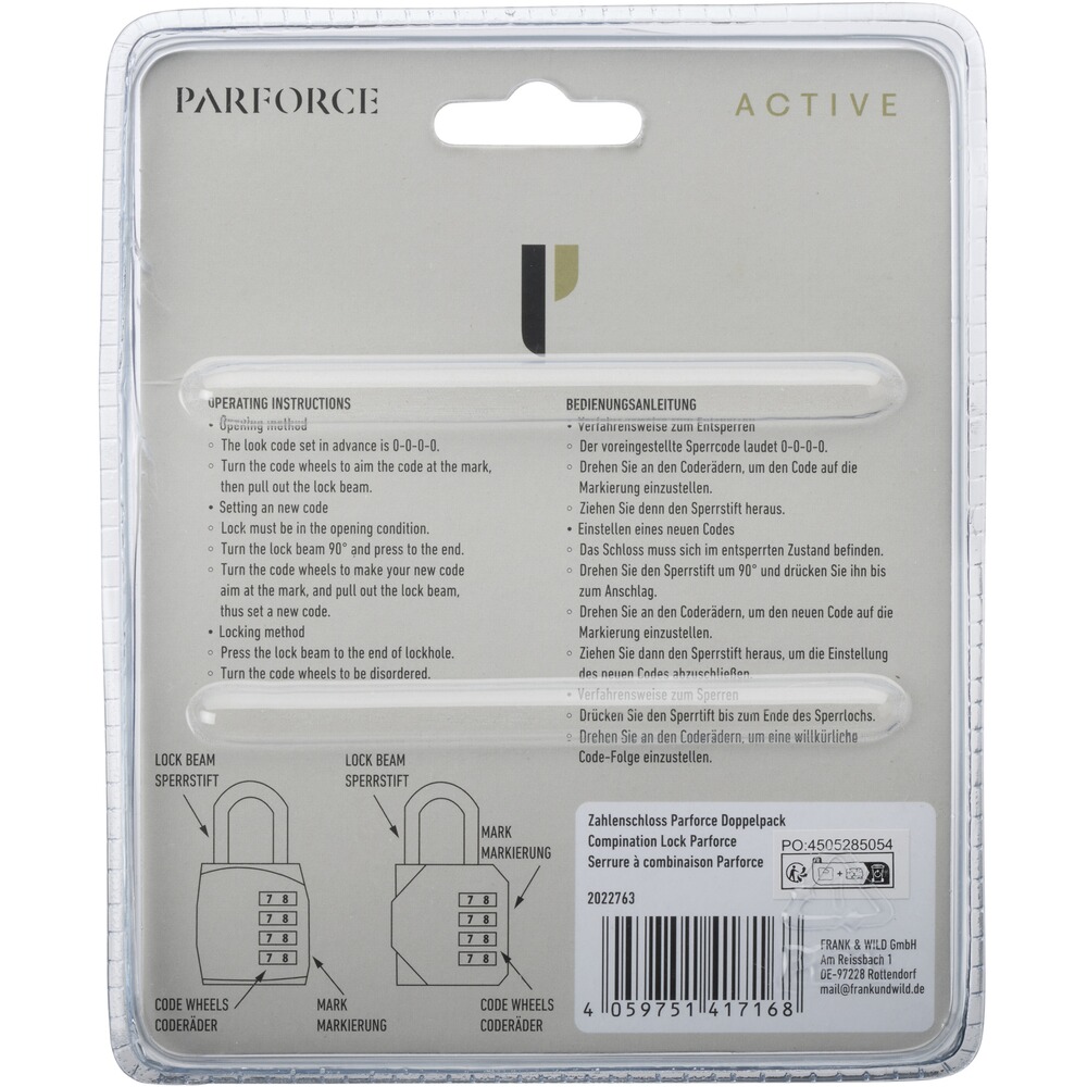 combination lock - double pack, Parforce