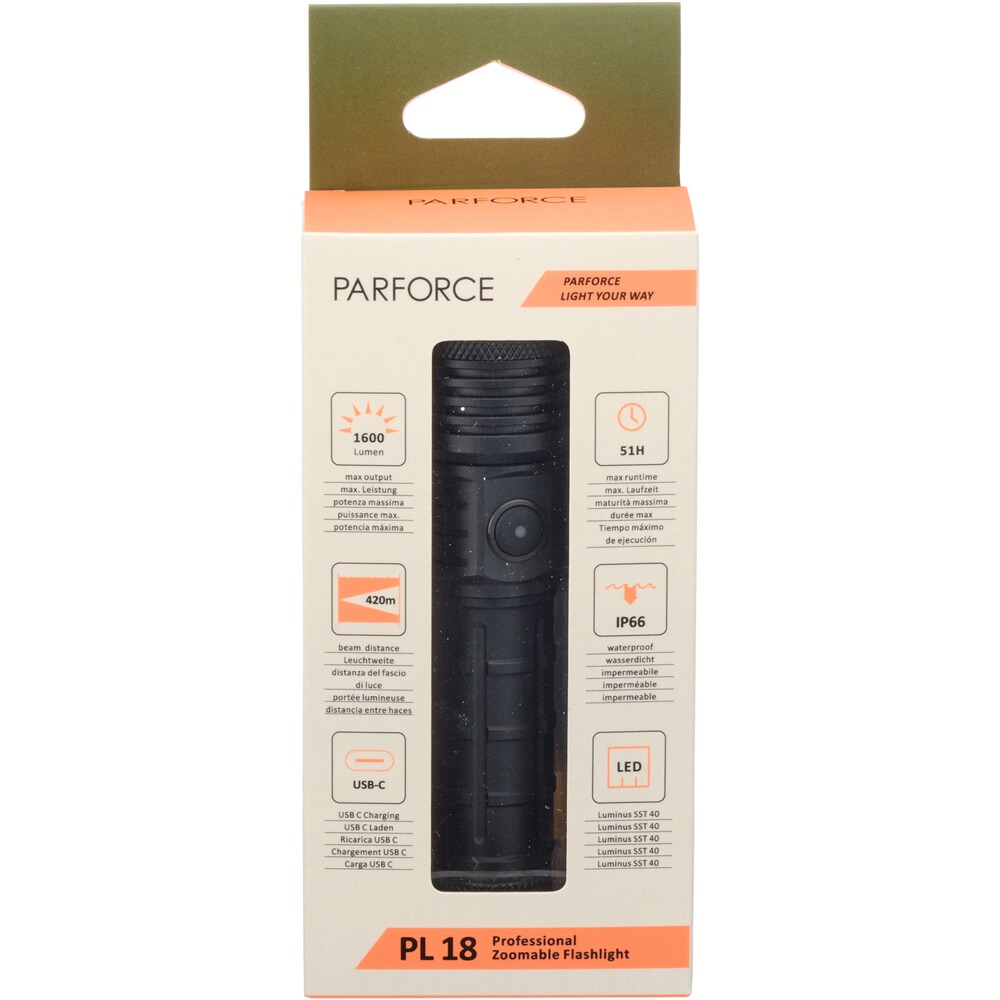 Flashlight Parforce PL 18 1600lm, Parforce