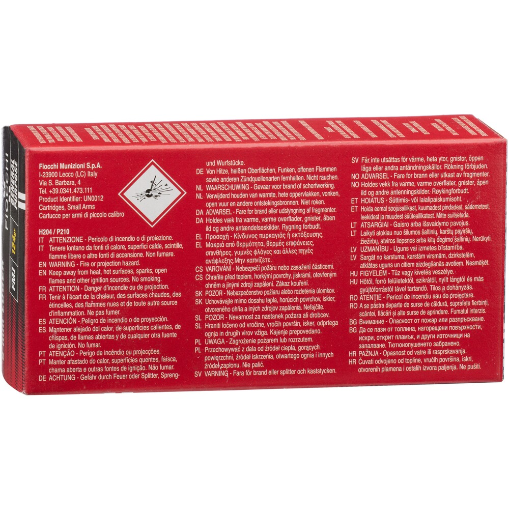 9 mm Luger Vollmantel 8,0g/124grs., Fiocchi