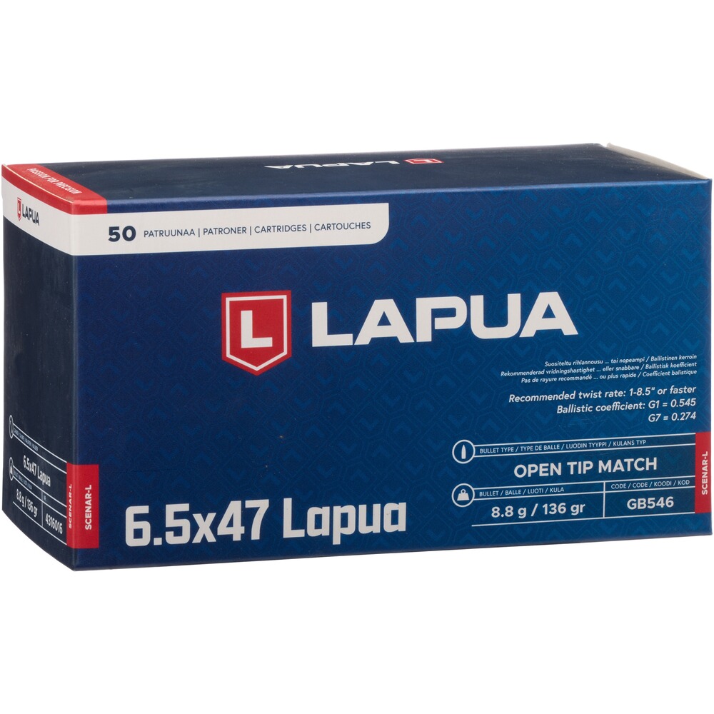 6.5x47 Lapua Scenar-L OTM 8.8g/136grs., Lapua