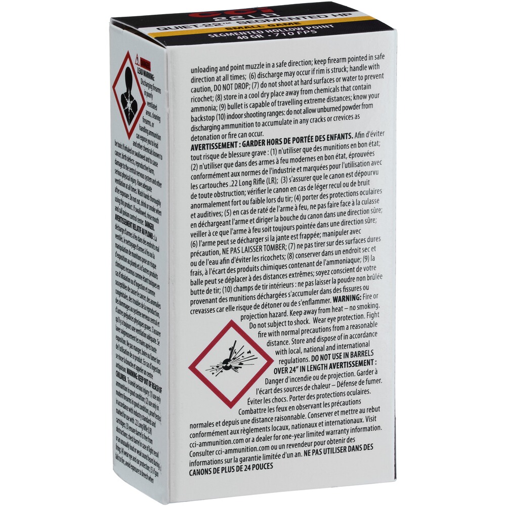 .22 lfb. Quiet-22 Segmented HP 2,6g/40grs., CCI