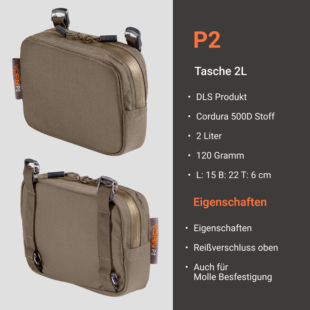 Tasche P2, Vorn