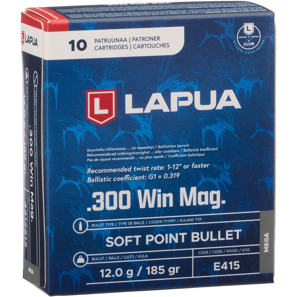 .300 Win. Mag. Mega Teilmantel SP 12g/185grs.