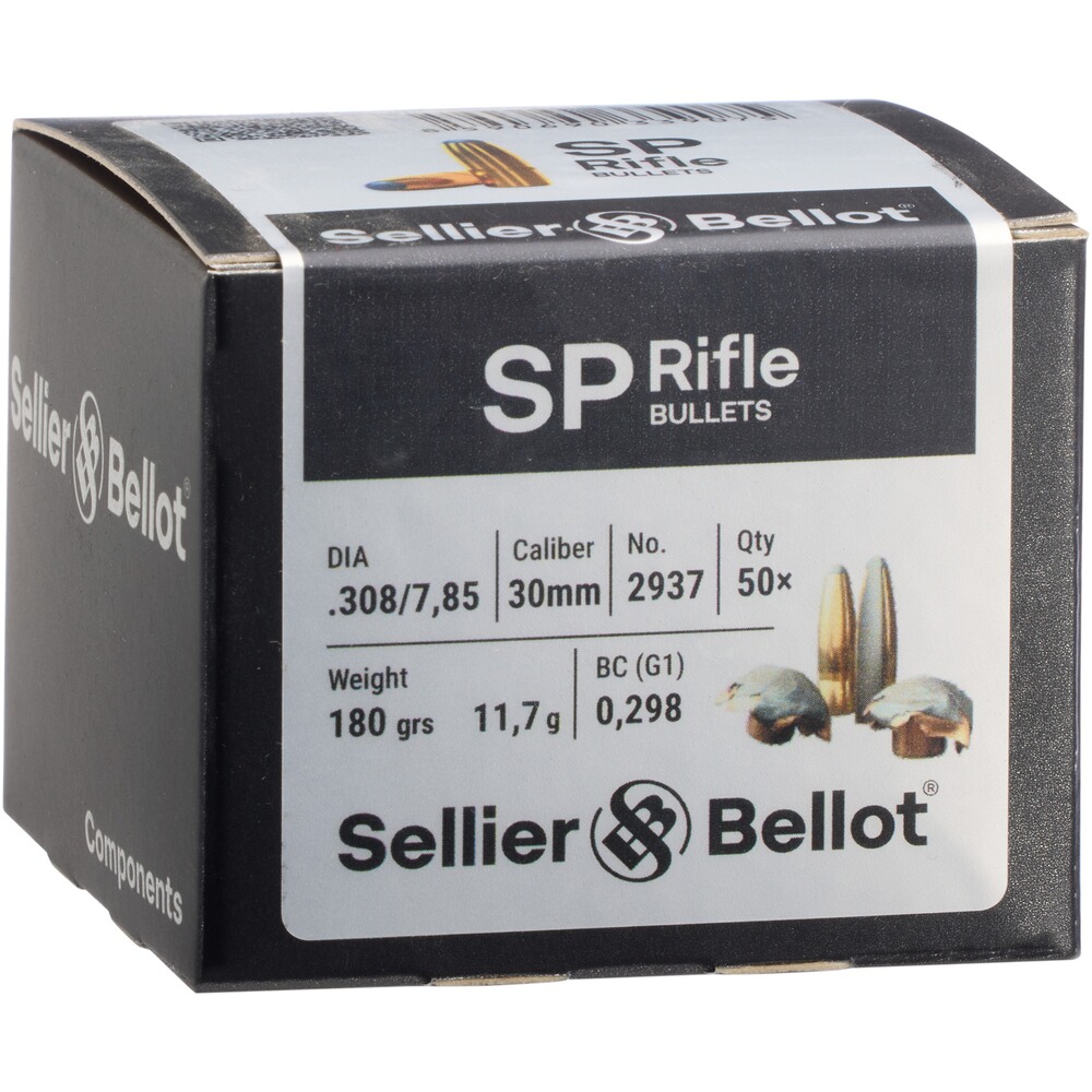 Geschosse .308 Tlm Rd 11,7g/180grs., Sellier & Bellot