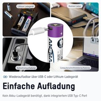 Akku 185650 Typ 3400 min. 3250 mAh mit Ladebuchse, Ansmann