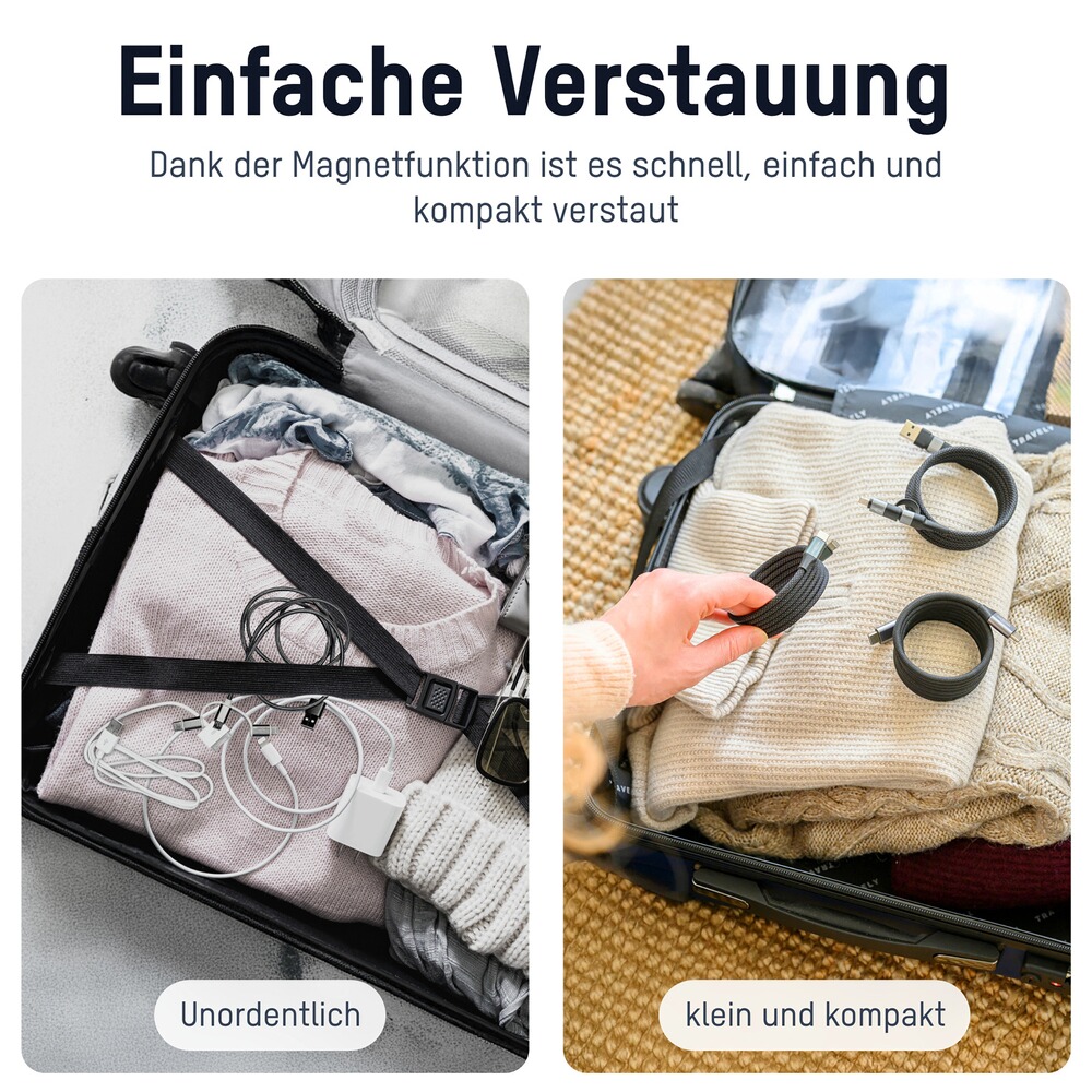 Ladekabel Magnetisches USB-A & USB-C, Ansmann