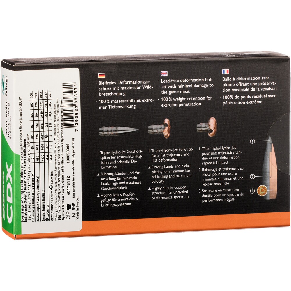 .300 Win. Mag. CDX 10,7g/165grs., Blaser