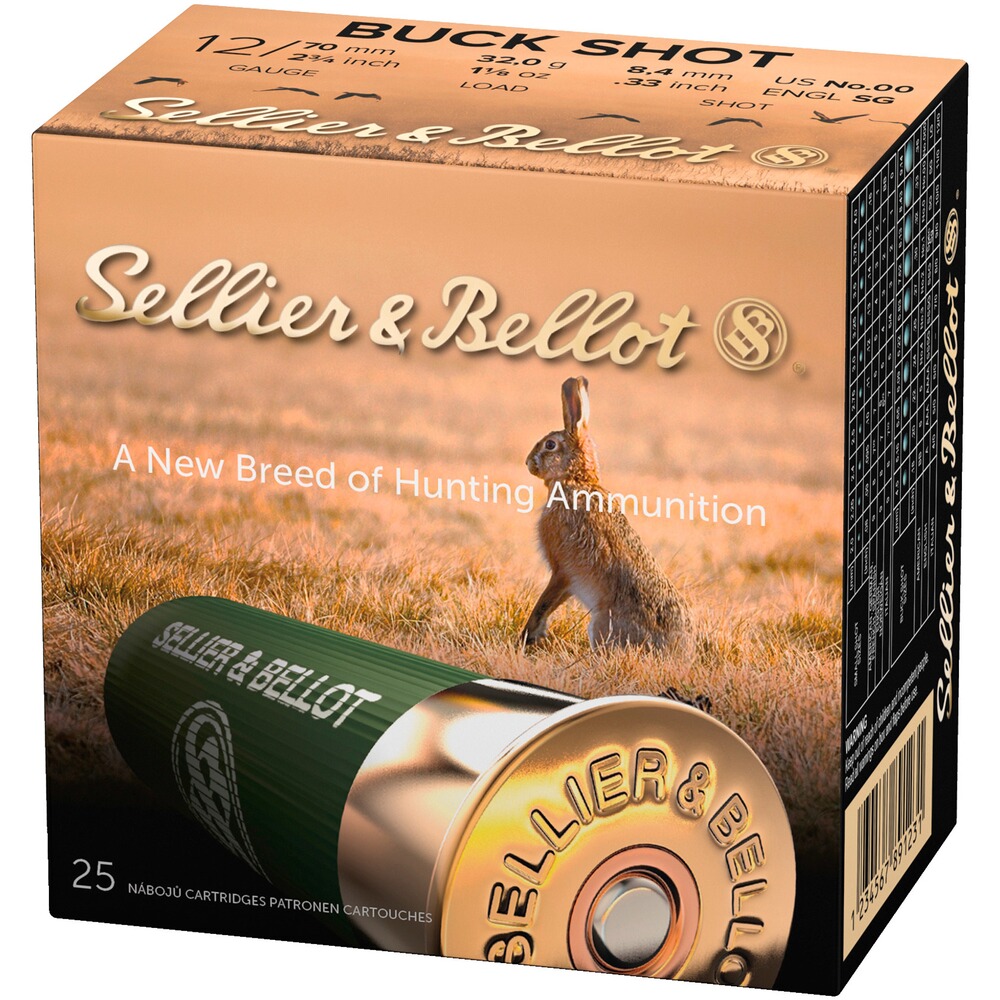 S+B 12/70 Buck FELT 7.62mm 32g. 25pcs., Sellier & Bellot