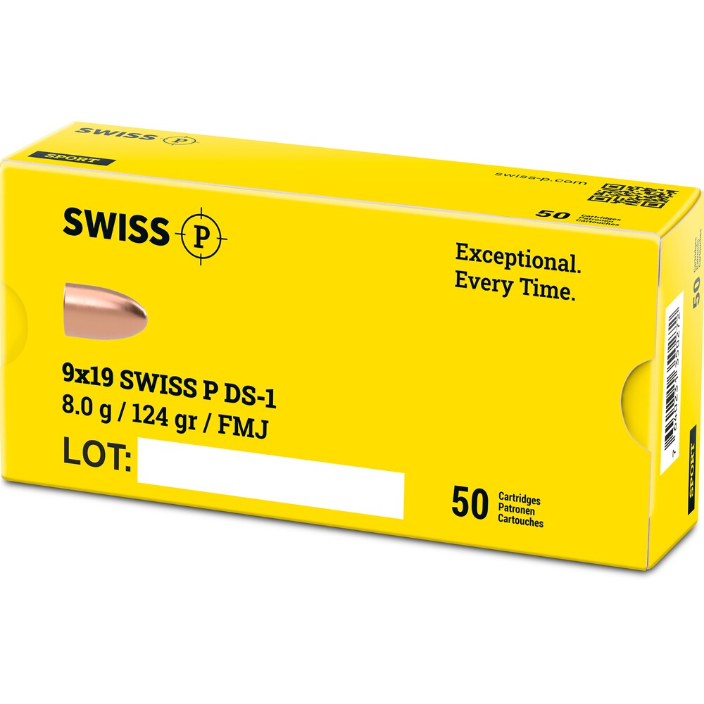 9 mm Luger DS-1 Vollmantel 8g/124grs., Swiss P