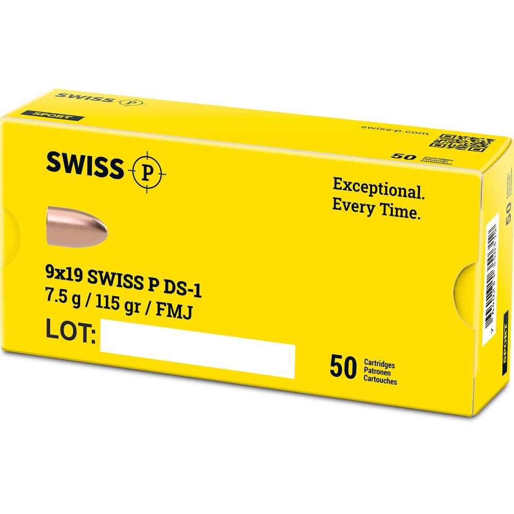 9 mm Luger DS-1 Vollmantel 7,5g/115grs., Swiss P
