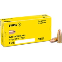 9 mm Luger DS-1 Vollmantel 7,5g/115grs., Swiss P