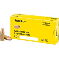 9 mm Luger ID-1 TFMJ 8g/124grs., Swiss P