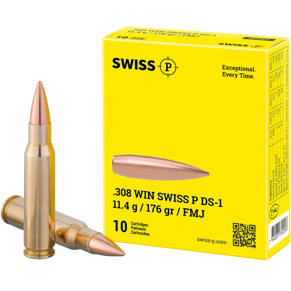 .308 Win. DS-1 Vollmantel 11,4g/176grs., Swiss P
