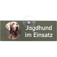 Schild mit Saugnapf - Hund im Einsatz, WILDE HILDE