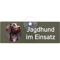 Schild mit Saugnapf - Hund im Einsatz, WILDE HILDE