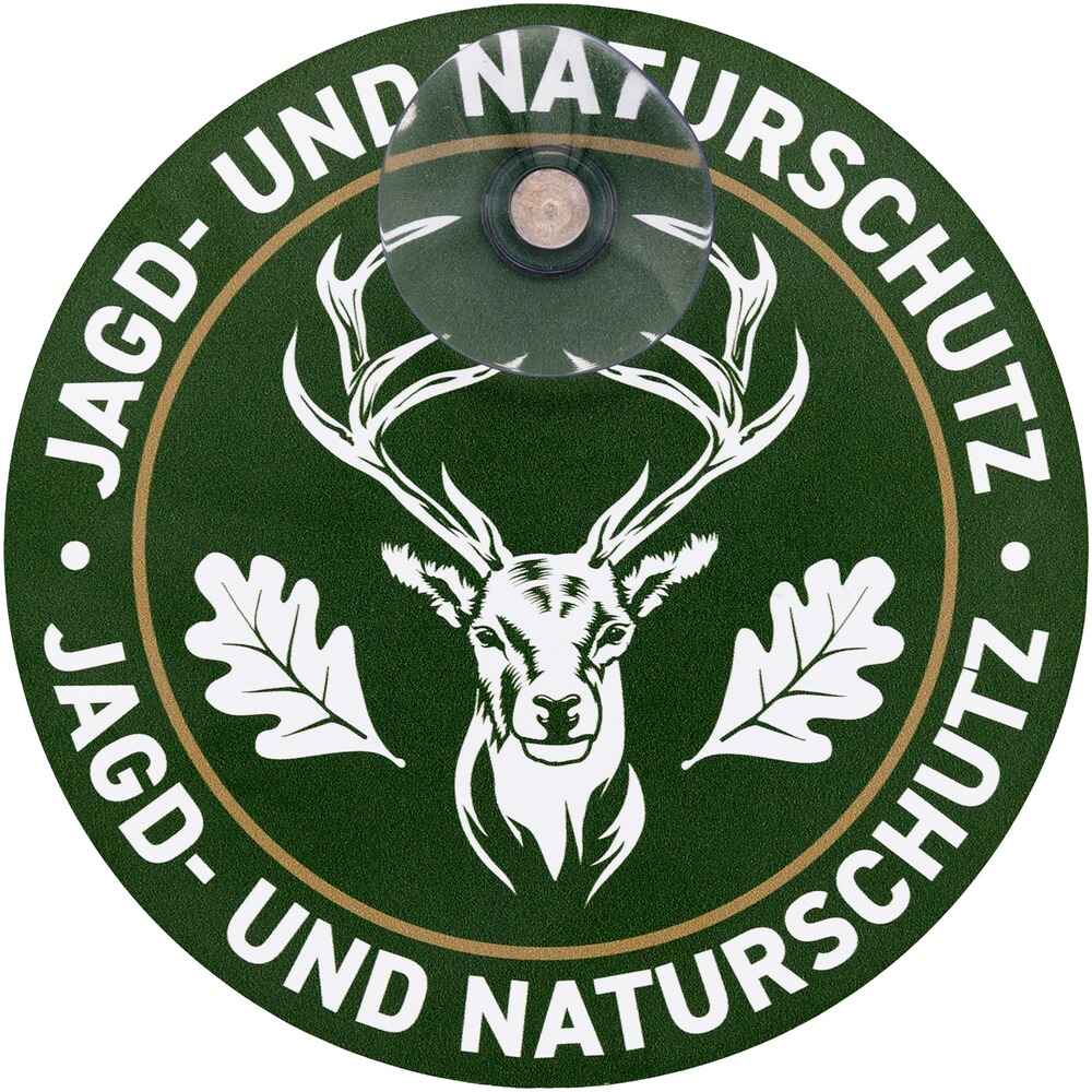 Schild mit Saugnapf für die Jagd - rund