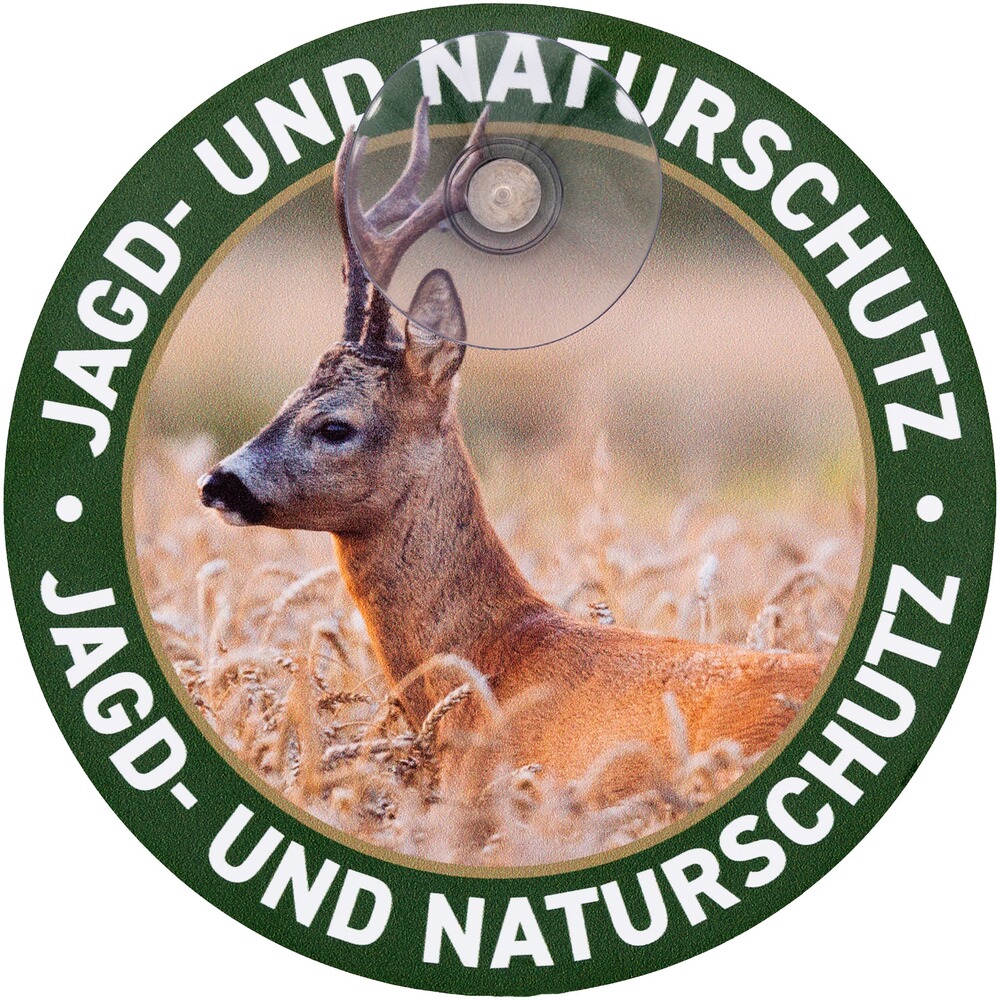 Schild mit Saugnapf für die Jagd - rund